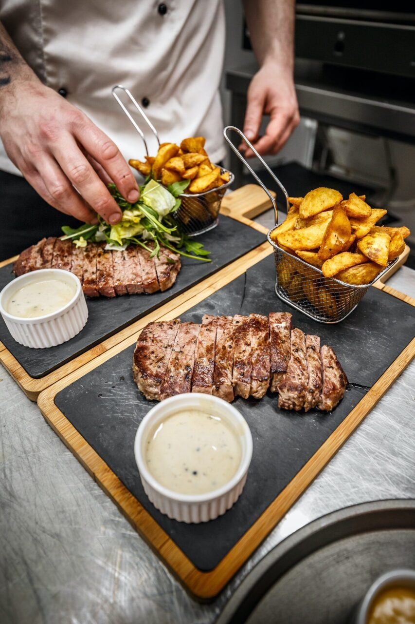 chef decorating a dish